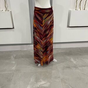 Elegant Chevron Maxi Skirt in Rich Hues